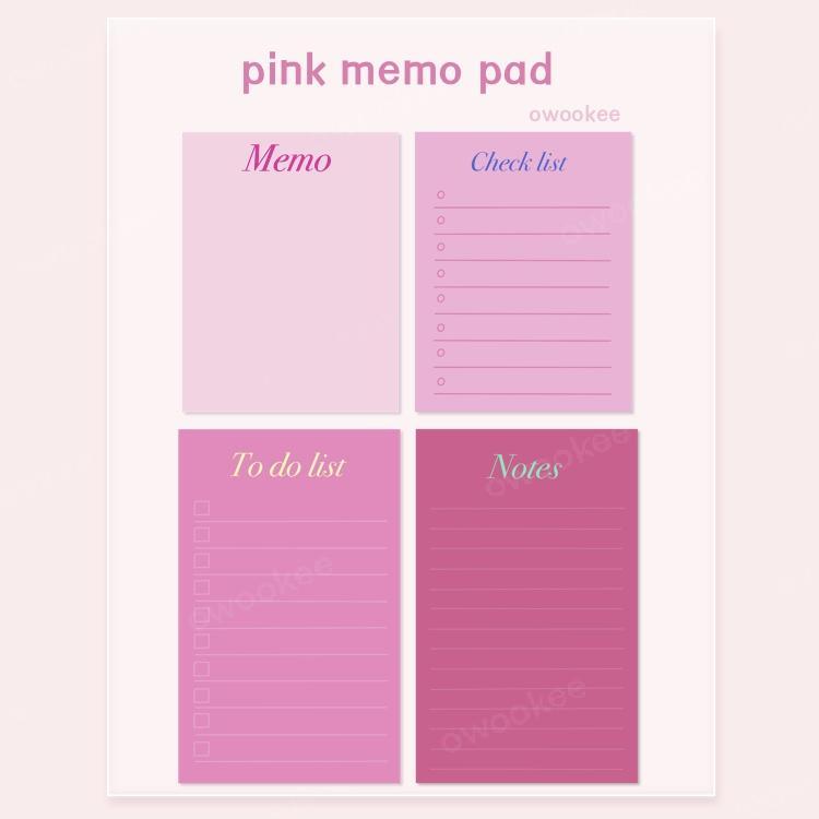 pink memo pad