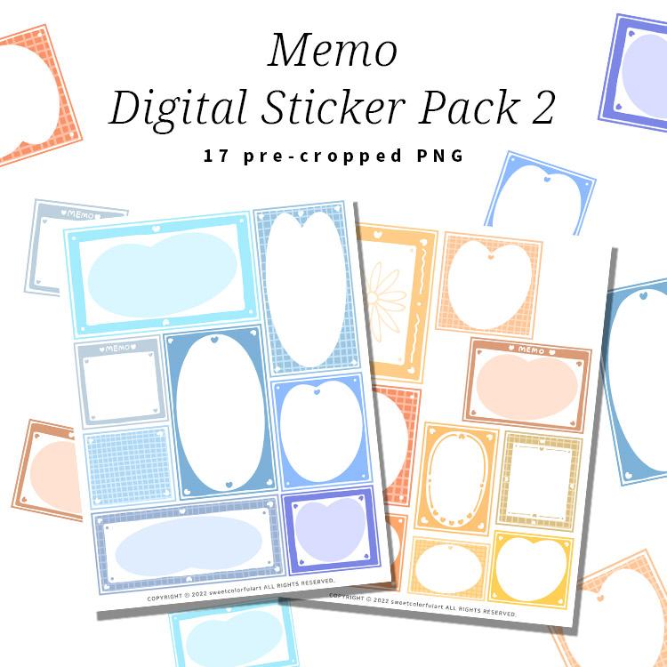 Memo digital sticker pack | Webudding