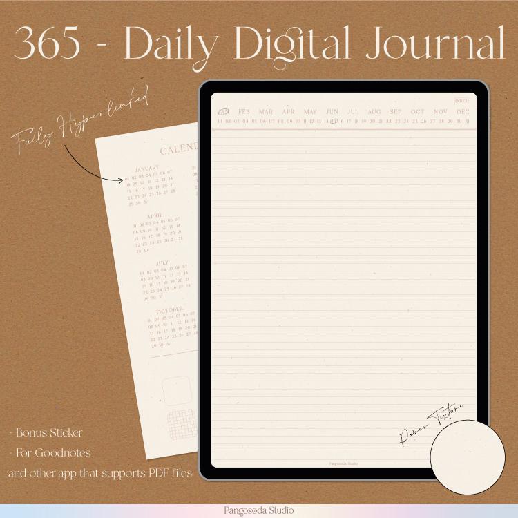 Digital Daily Journal - 365 Pages, Digital Journal for iPad, Goodnotes ...