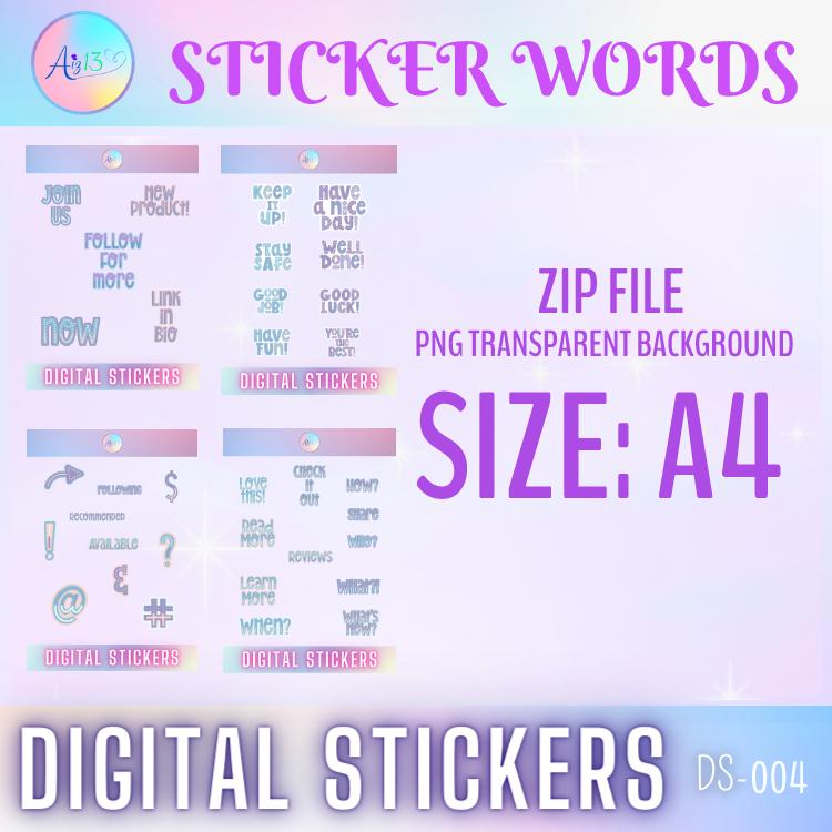 Word Sticker Code Words 스티커 | 위버딩