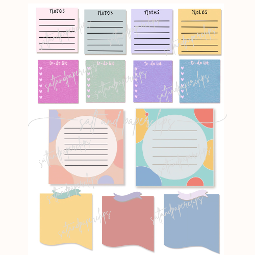 Digital Stickers - Daily Sticky Notes Sticker Set | Webudding