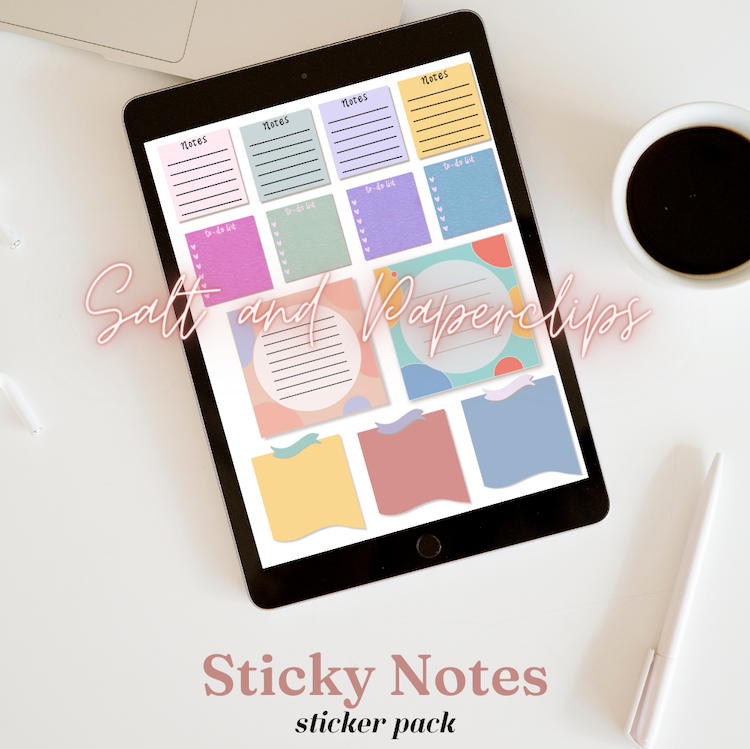 Digital Stickers - Daily Sticky Notes Sticker Set | Webudding