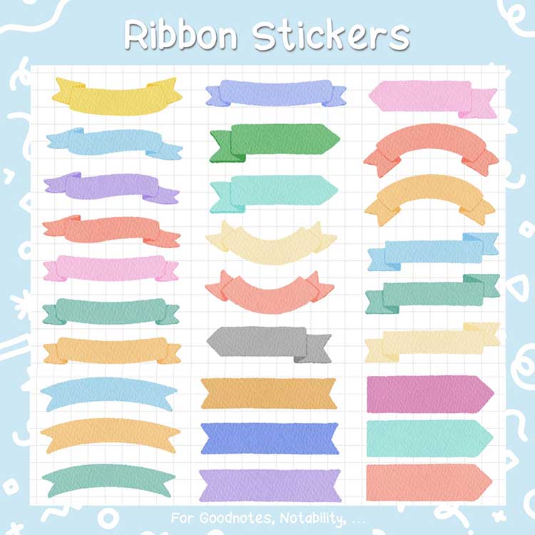 Sticker Ribbon Digital ribbon sticker | Webudding
