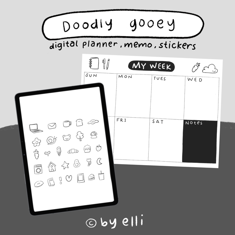 Doodly gooey Digital Planner / diary | Webudding