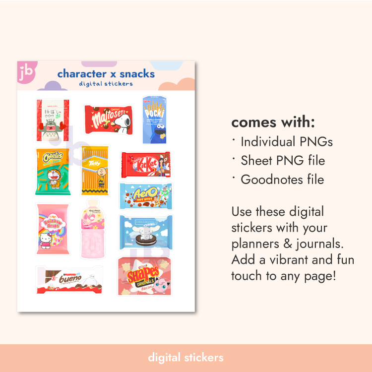 Character Snack Stickers | Webudding