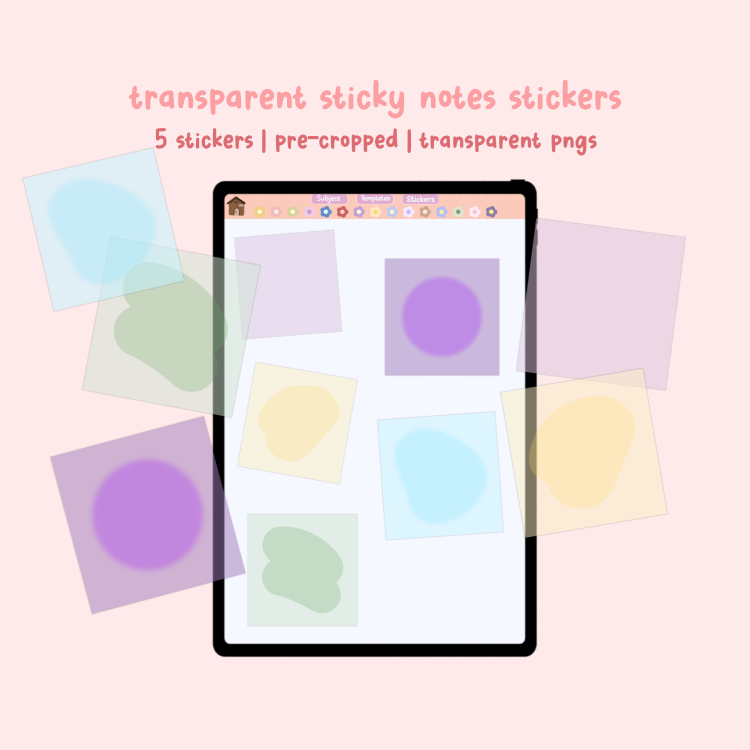 Sticky Note Cropped Image (EXCLUSIVE) Transparent Sticky Notes | Stickers | Pre Cropped