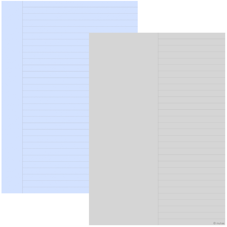 [A4] Digital Note/Goodnotes note templates basic (12 colours/horizontal ...