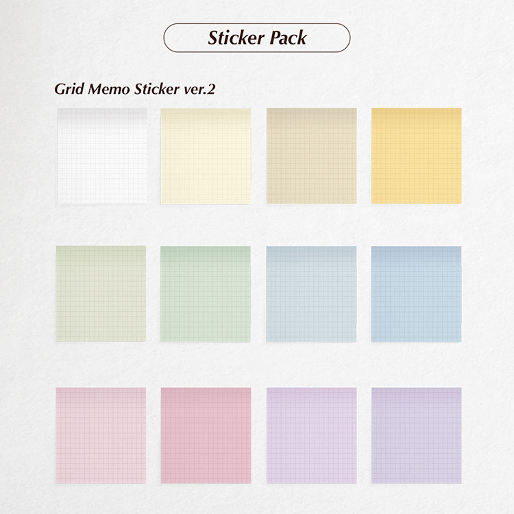Sticker Design Grid colorful grid memosticker 12ea | Webudding