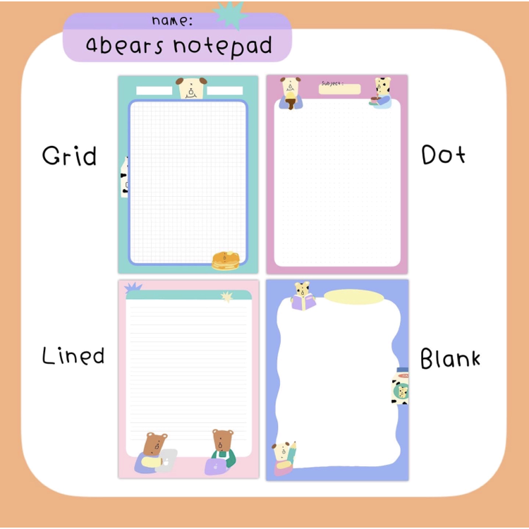 4bears notepaper | Webudding