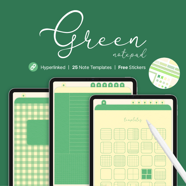 Green Flower Notepad | Webudding
