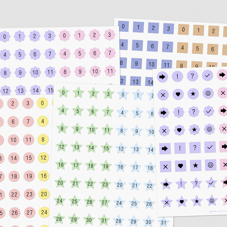 number·character sticker | Webudding