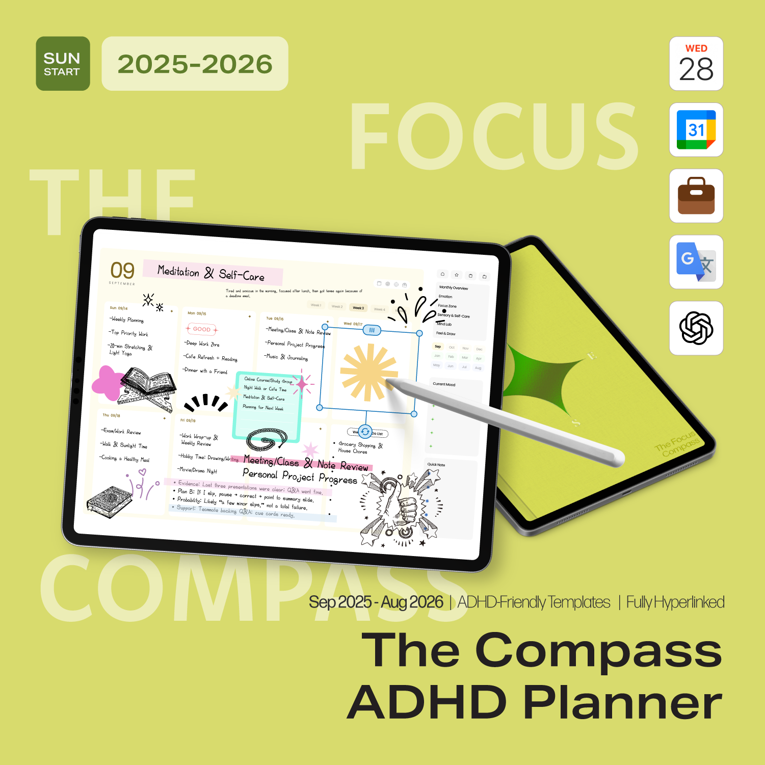 The Compass ADHD Planner (Calendar Integration) | 위버딩