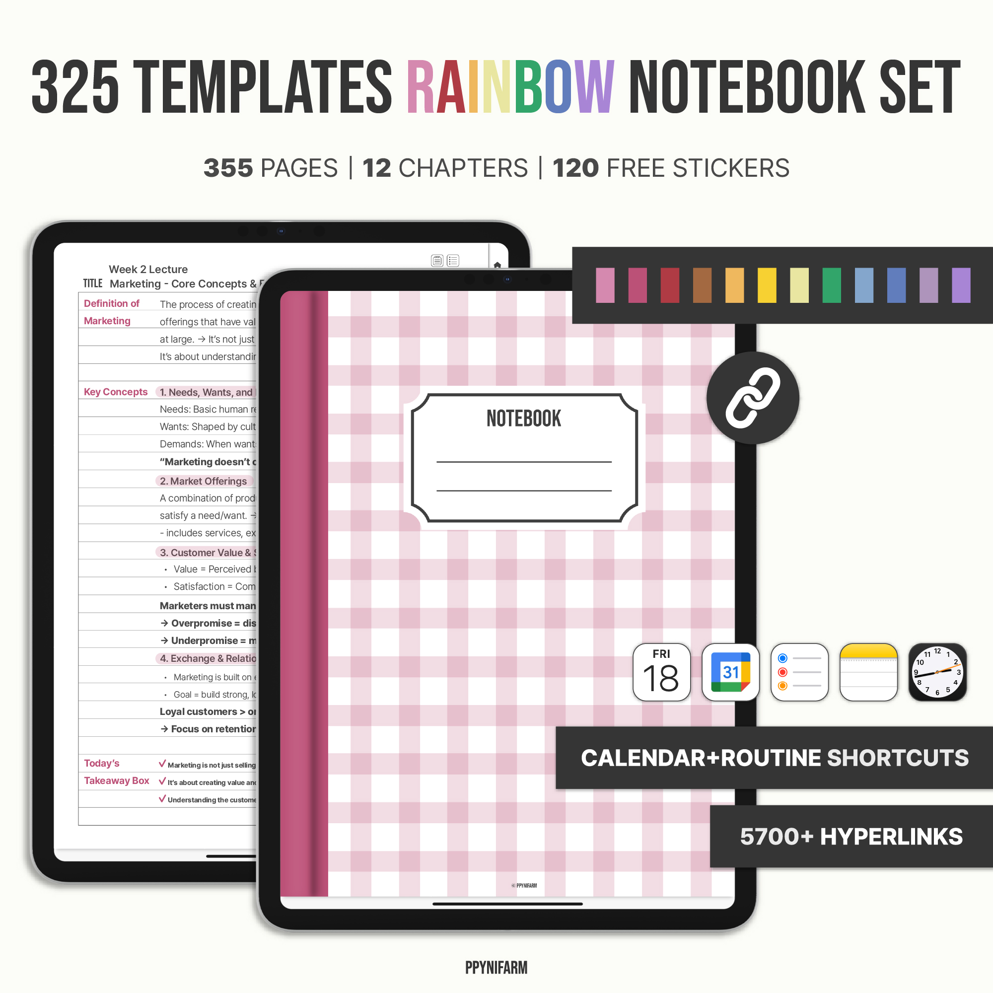 Lowercase R Notebook Theme Retro Rainbow Notebook | Webudding
