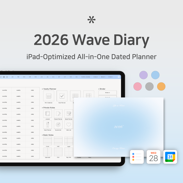 2026 All-in-one Wave Diary (Dated) | Webudding