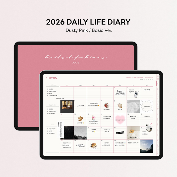 2026 daily life diary (dusty pink/basic) | Webudding