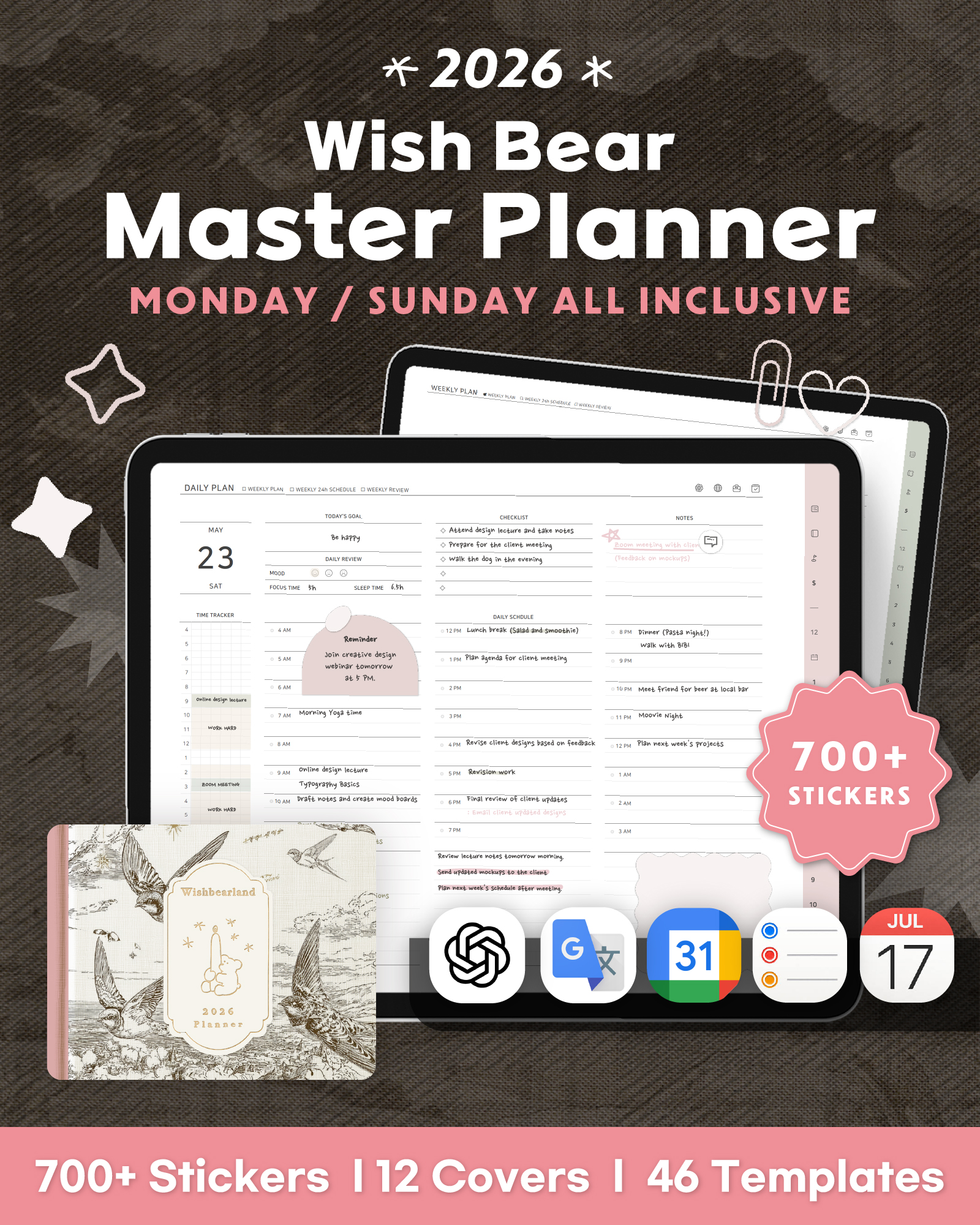 [2026] Wishbear Master Planner - weekly, daily all-in-one | Webudding