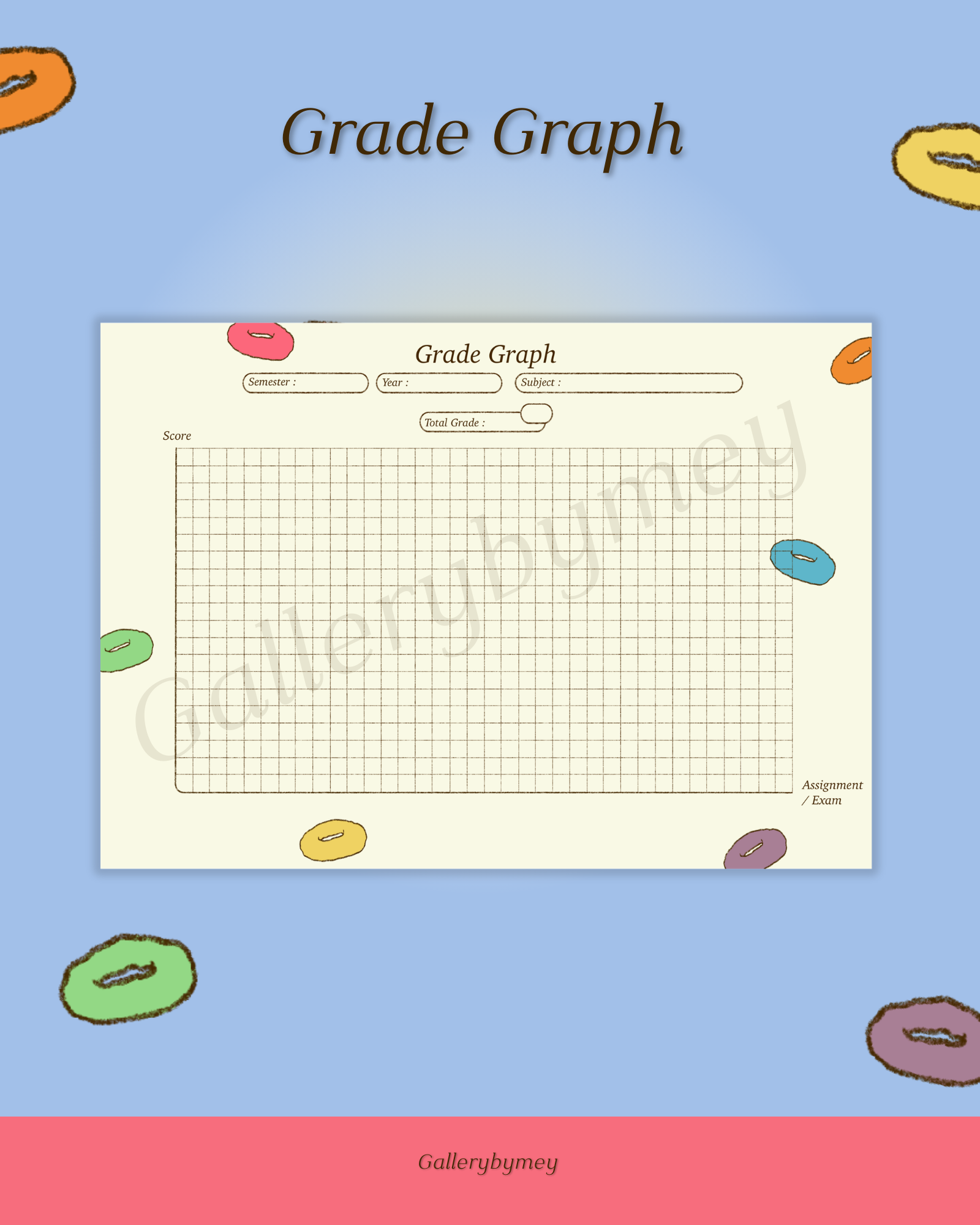 Assignment Crunch Book (digital assignment tracker + grade graph ...