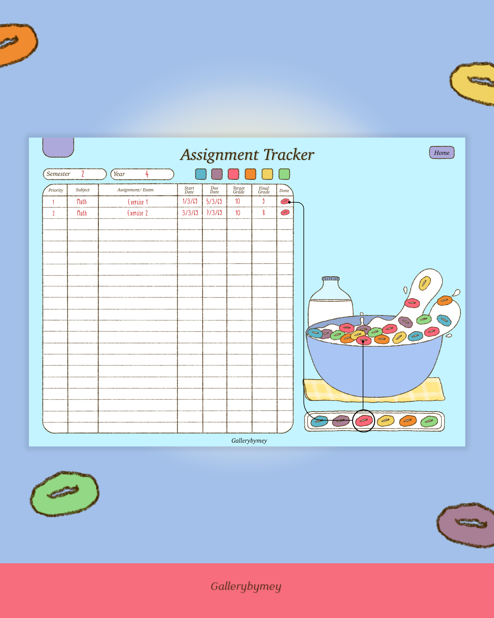 Assignment Crunch Book (digital assignment tracker + grade graph ...