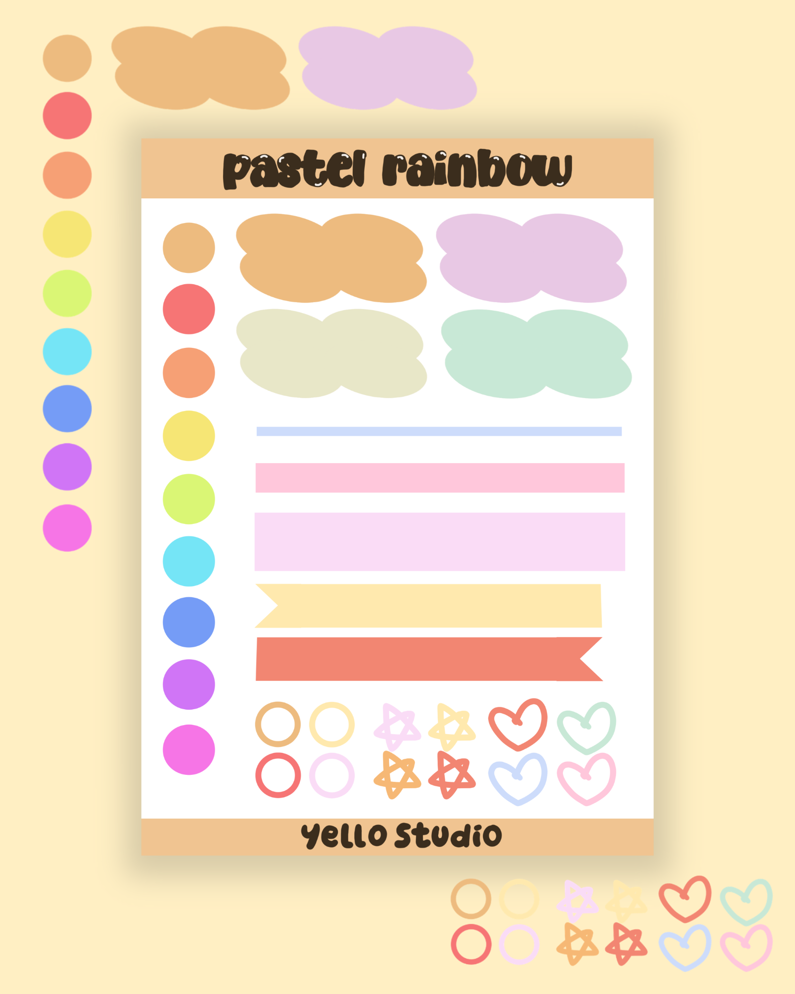 pastel rainbow sticker | Webudding
